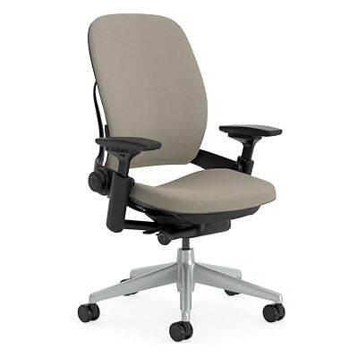 Steelcase Leap Ergonomische, in hoogte verstelbare bureaustoel met verstelbare lendensteun en armleuningen, comfortabele bekleding in grijze stof Steelcase Leap Ergonomische, in hoogte verstelbare bureaustoel met verstelbare lendensteun en armleuningen, comfortabele bekleding in grijze stof