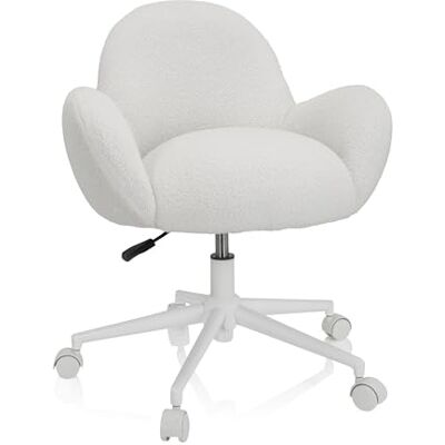 hjh OFFICE Kid Teddy 719225 Bureaustoel voor kinderen en jongeren, pluche stof, in hoogte verstelbaar, wit hjh OFFICE Kid Teddy 719225 Bureaustoel voor kinderen en jongeren, pluche stof, in hoogte verstelbaar, wit