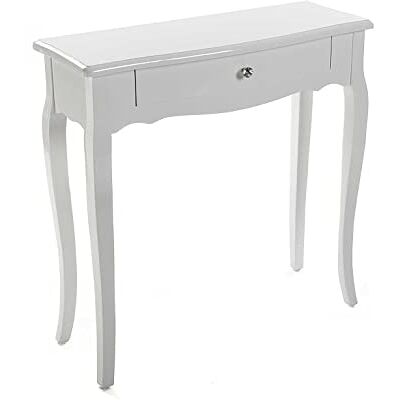 Versa Cagliari Smalle entreekast voor hal of hal, consoletafel, met 1 lade, afmetingen (h x b x l) 80 x 30 x 80 cm, hout, kleur: wit Versa Cagliari Smalle entreekast voor hal of hal, consoletafel, met 1 lade, afmetingen (h x b x l) 80 x 30 x 80 cm, hout, kleur: wit