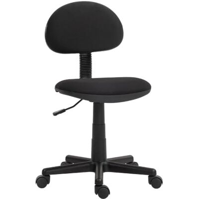 HOMCOM Bureaustoel zonder armleuningen, in hoogte verstelbaar, 43 x 51 x 73 Bureaustoel, bureaustoel, pc-stoel, lage rugleuning, 360° draaibare wielen, zwart HOMCOM Bureaustoel zonder armleuningen, in hoogte verstelbaar, 43 x 51 x 73 Bureaustoel, bureaustoel, pc-stoel, lage rugleuning, 360° draaibare wielen, zwart