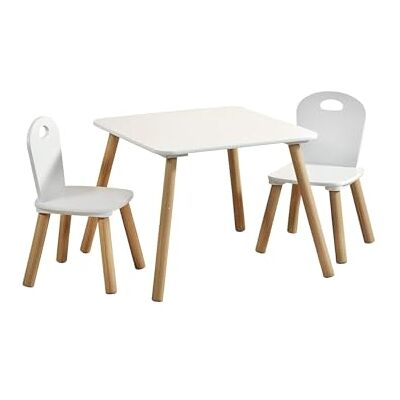 Kesper Kinderzitset met tafel en 2 stoelen Materiaal: vezelplaat Hout Robuust en stabiel Kleur: wit Kesper Kinderzitset met tafel en 2 stoelen Materiaal: vezelplaat Hout Robuust en stabiel Kleur: wit