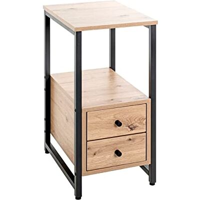 HAKU Möbel bijzettafel eiken, zwart, metaal, honingraat spaanplaat Afmeting: B 30 cm x H 63 cm x D 40 cm, Stijl: Modern HAKU Möbel bijzettafel eiken, zwart, metaal, honingraat spaanplaat Afmeting: B 30 cm x H 63 cm x D 40 cm, Stijl: Modern