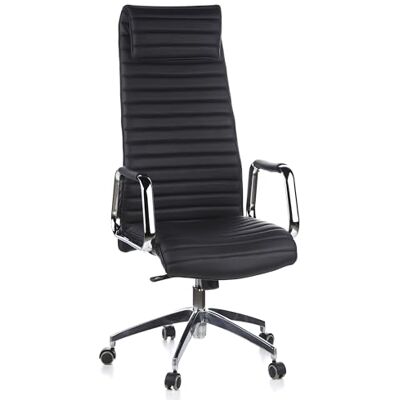 hjh OFFICE ASPERA 20 600900 bureaustoel nappaleer met hoge rugleuning, zwart/chroom hjh OFFICE ASPERA 20 600900 bureaustoel nappaleer met hoge rugleuning, zwart/chroom