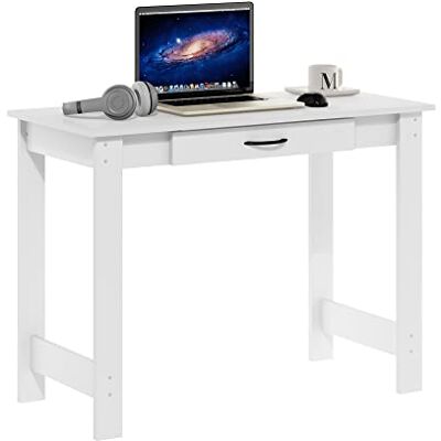 Furinno Bureau met lade van technisch hout, 44,45 x 99,57 x 73,66 cm, wit Furinno Bureau met lade van technisch hout, 44,45 x 99,57 x 73,66 cm, wit