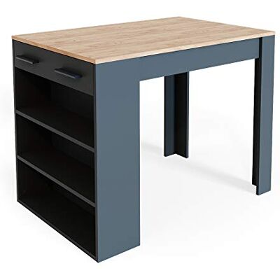 Vicco Bartafel, eettafel, bistrotafel, eettafel, met lade en rek, bar, naar keuze met barkruk (antraciet-goud (Goldkraft), zonder barkruk) Vicco Bartafel, eettafel, bistrotafel, eettafel, met lade en rek, bar, naar keuze met barkruk (antraciet-goud (Goldkraft), zonder barkruk)