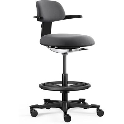 hjh OFFICE Top Work 40 Ergonomische werkstoel met in hoogte verstelbare rugleuning, kanteling en zitdiepte verstelbaar, in hoogte verstelbare voetring, donkergrijs hjh OFFICE Top Work 40 Ergonomische werkstoel met in hoogte verstelbare rugleuning, kanteling en zitdiepte verstelbaar, in hoogte verstelbare voetring, donkergrijs