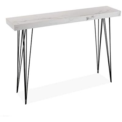 Versa Carole Smalle hal of vestibule Entree hal meubilair, Console Tafel, , Afmetingen (H x B x H) 80 x 25 x 110 cm, Hout en Metaal, Kleur Grijs en wit Versa Carole Smalle hal of vestibule Entree hal meubilair, Console Tafel, , Afmetingen (H x B x H) 80 x 25 x 110 cm, Hout en Metaal, Kleur Grijs en wit