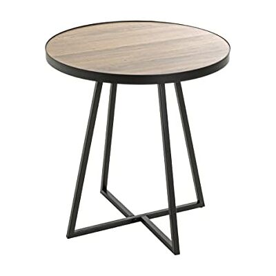 HAKU Möbel bijzettafel, MDF, eiken-donkerzwart, Ø 48 x H 52 cm HAKU Möbel bijzettafel, MDF, eiken-donkerzwart, Ø 48 x H 52 cm