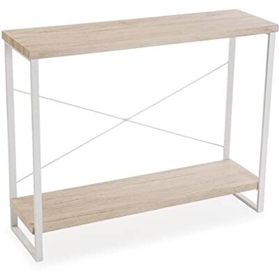 Versa Taline Console voor ingang, consoletafel, haltafel, woonkamertafel, halmeubel, afmetingen (l x b x b), 80 x 30 x 100 cm, hout en metaal, wit Versa Taline Console voor ingang, consoletafel, haltafel, woonkamertafel, halmeubel, afmetingen (l x b x b), 80 x 30 x 100 cm, hout en metaal, wit