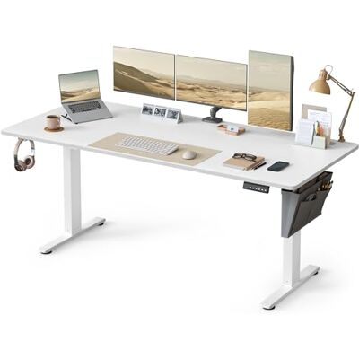 SONGMICS Elektrisch in hoogte verstelbaar bureau, 180 x 80 x (72-120) cm, zit-statafel, geheugenfunctie, 4 hoogtes, voor kantoor, thuiskantoor, wolkenwit LSD138W01 SONGMICS Elektrisch in hoogte verstelbaar bureau, 180 x 80 x (72-120) cm, zit-statafel, geheugenfunctie, 4 hoogtes, voor kantoor, thuiskantoor, wolkenwit LSD138W01