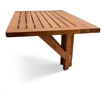 Spetebo Balkontafel, eucalyptushout, 60 x 40 cm, houten klaptafel, balkon, hangtafel, inklapbaar Spetebo Balkontafel, eucalyptushout, 60 x 40 cm, houten klaptafel, balkon, hangtafel, inklapbaar
