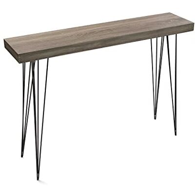 Versa Dallas Smalle hal of vestibule Entree hal meubilair, Console Tafel, , Afmetingen (H x B x H) 80 x 25 x 110 cm, Hout en Metaal, Kleur Bruin Versa Dallas Smalle hal of vestibule Entree hal meubilair, Console Tafel, , Afmetingen (H x B x H) 80 x 25 x 110 cm, Hout en Metaal, Kleur Bruin