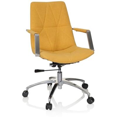 hjh OFFICE SARANTO II 670985 draaistoel, moderne stof, mosterdgeel, met wielen, in hoogte verstelbaar hjh OFFICE SARANTO II 670985 draaistoel, moderne stof, mosterdgeel, met wielen, in hoogte verstelbaar