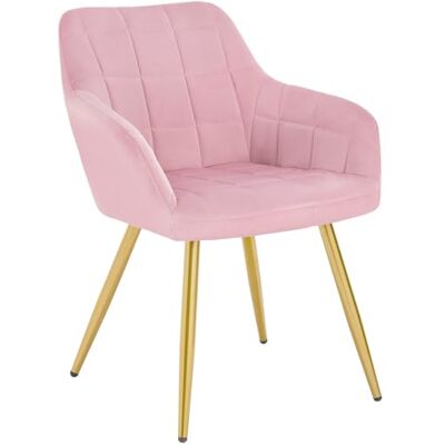WOLTU BH232RS-1, keukenstoel, fluweel, metalen poten, eetstoel, roze + goud, 1 stuk WOLTU BH232RS-1, keukenstoel, fluweel, metalen poten, eetstoel, roze + goud, 1 stuk