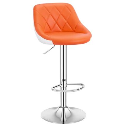 WOLTU 1 x barkruk van kunstleer, in hoogte verstelbaar, oranje wit BH30or-1 WOLTU 1 x barkruk van kunstleer, in hoogte verstelbaar, oranje wit BH30or-1