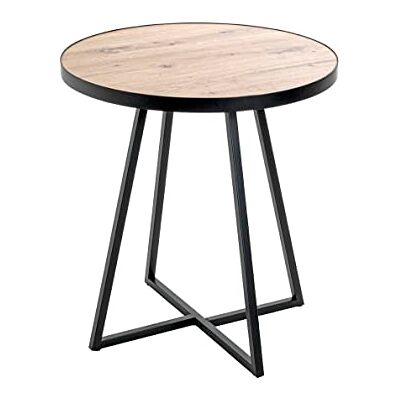 HAKU bijzettafel eiken, zwart, MDF, metaal Dim.: H 52 cm x Ø 48 cm, Stijl: Modern HAKU bijzettafel eiken, zwart, MDF, metaal Dim.: H 52 cm x Ø 48 cm, Stijl: Modern