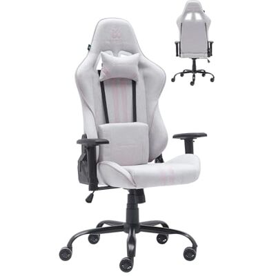Newskill Kitsune V2 Gaming stoel van ademende stof, inclusief lenden- en nekkussen, 180 cm kantelbaar, belastbaar tot 136 kg, roze Newskill Kitsune V2 Gaming stoel van ademende stof, inclusief lenden- en nekkussen, 180 cm kantelbaar, belastbaar tot 136 kg, roze