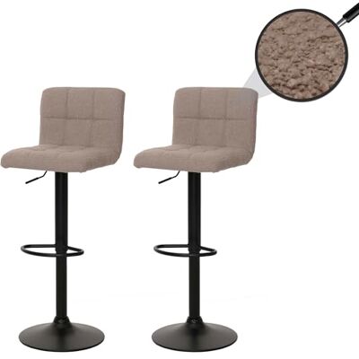 Mendler Set van 2 barkrukken HWC-G87 taupe Mendler Set van 2 barkrukken HWC-G87 taupe