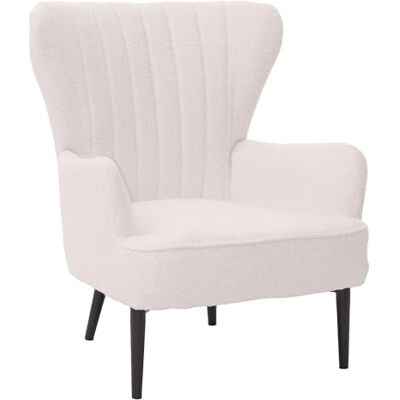 Mendler HWC-K37 Loungestoel gestoffeerde retro vintage stof (600 g/m²) Öko-Tex gecertificeerd wit Mendler HWC-K37 Loungestoel gestoffeerde retro vintage stof (600 g/m²) Öko-Tex gecertificeerd wit