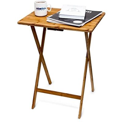 Relaxdays 10015834 bijzettafel, inklapbaar, consoletafel, bamboe, h x b x d: 68 x 48 x 38,5 cm, naturel Relaxdays 10015834 bijzettafel, inklapbaar, consoletafel, bamboe, h x b x d: 68 x 48 x 38,5 cm, naturel