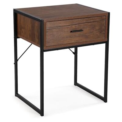 Versa Donkerbruin Nalua bijzettafel voor slaapkamer, afmetingen (hoogte x lengte x breedte) 60 x 48 x 40 cm, hout, kleur zwart, hout, eenheidsmaat Versa Donkerbruin Nalua bijzettafel voor slaapkamer, afmetingen (hoogte x lengte x breedte) 60 x 48 x 40 cm, hout, kleur zwart, hout, eenheidsmaat