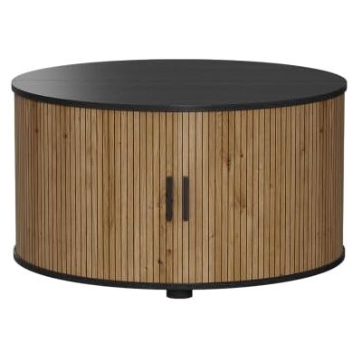 Vicco Salontafel "Selva", eiken/zwart, 80 x 80 cm Met schuifdeur, met heffunctie en in hoogte verstelbaar tafelblad Vicco Salontafel "Selva", eiken/zwart, 80 x 80 cm Met schuifdeur, met heffunctie en in hoogte verstelbaar tafelblad