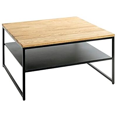 HAKU Salontafel eiken, zwart, massief hout, metaal Dim.: L 70 cm x H 40 cm x D 70 cm, Stijl: Modern HAKU Salontafel eiken, zwart, massief hout, metaal Dim.: L 70 cm x H 40 cm x D 70 cm, Stijl: Modern