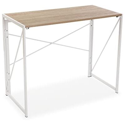 Versa Jack Computer Bureau Tafel, Slaapkamer of Studie Tafel. Gaming tafel, Vouwen, Afmetingen (H x B x H) 74 x 45 x 90 cm, Hout en Metaal, Kleur Wit Versa Jack Computer Bureau Tafel, Slaapkamer of Studie Tafel. Gaming tafel, Vouwen, Afmetingen (H x B x H) 74 x 45 x 90 cm, Hout en Metaal, Kleur Wit