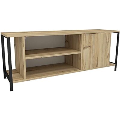 WELL HOME MOBILIARIO & DECORACIÓN Tv-tafel, 100% spaanplaat, melamine geplateerd, kleur vilt zwart WELL HOME MOBILIARIO & DECORACIÓN Tv-tafel, 100% spaanplaat, melamine geplateerd, kleur vilt zwart