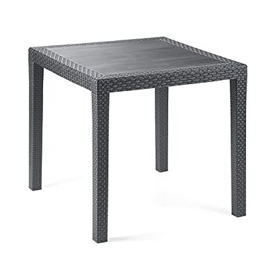 ipae progarden Tuintafel rotan look zonder scherm gat tafel zwart 79 x 79 cm bistrotafel bijzettafel ipae progarden Tuintafel rotan look zonder scherm gat tafel zwart 79 x 79 cm bistrotafel bijzettafel