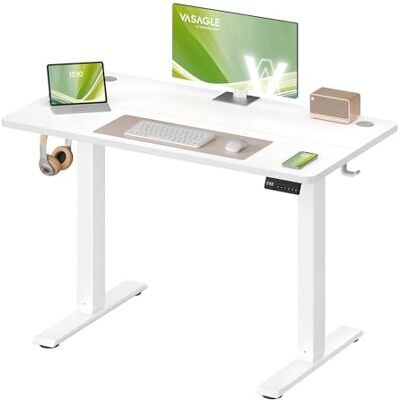 VASAGLE Elektrisch in hoogte verstelbaar bureau, zit-sta-bureau, tafel, herinnering bij zitten, geheugenfunctie 4 hoogtes, telewerk, 100 x 60 cm, wolkenwit LSD310WZ03 VASAGLE Elektrisch in hoogte verstelbaar bureau, zit-sta-bureau, tafel, herinnering bij zitten, geheugenfunctie 4 hoogtes, telewerk, 100 x 60 cm, wolkenwit LSD310WZ03