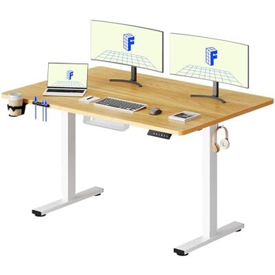 FLEXISPOT Basic Plus In hoogte verstelbaar bureau 140 x 60 cm, 4 geheugenhoogtefuncties, ergonomisch bureau met anti-botsingsfunctie (esdoorn) FLEXISPOT Basic Plus In hoogte verstelbaar bureau 140 x 60 cm, 4 geheugenhoogtefuncties, ergonomisch bureau met anti-botsingsfunctie (esdoorn)