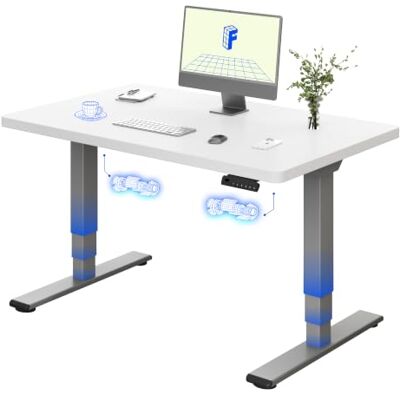 FLEXISPOT In hoogte verstelbaar elektrisch bureau 120 × 80 cm met dubbele motor en 3-traps structuur, ergonomisch bureau voor kleine ruimtes en thuiskantoor, draagvermogen 100 FLEXISPOT In hoogte verstelbaar elektrisch bureau 120 × 80 cm met dubbele motor en 3-traps structuur, ergonomisch bureau voor kleine ruimtes en thuiskantoor, draagvermogen 100