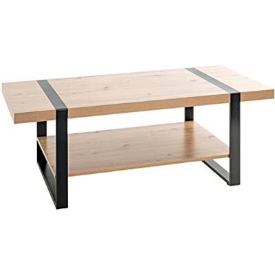 HAKU Salontafel eiken, zwart, metaal, spaanplaat honingraat Dim.: L 120 cm x H 45 cm x D 60 cm, Stijl: Modern HAKU Salontafel eiken, zwart, metaal, spaanplaat honingraat Dim.: L 120 cm x H 45 cm x D 60 cm, Stijl: Modern