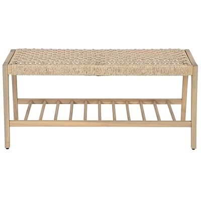 BAÏTA Banc intérieur et extérieur HUKA en Bois d'acacia et Osier BAÏTA Banc intérieur et extérieur HUKA en Bois d'acacia et Osier
