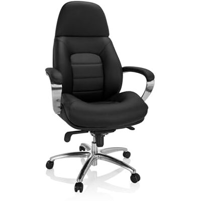 hjh OFFICE Breton 729423 bureaustoel met hoge rugleuning, bekleed, 160 kg, zwart hjh OFFICE Breton 729423 bureaustoel met hoge rugleuning, bekleed, 160 kg, zwart