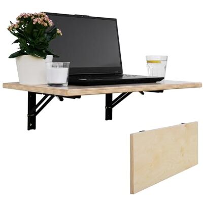 CAWI Wandklaptafel van robuust hout: ruimtebesparend, opvouwbare keukentafel en zwevend bureau, gelamineerd MDF CAWI Wandklaptafel van robuust hout: ruimtebesparend, opvouwbare keukentafel en zwevend bureau, gelamineerd MDF