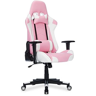 IntimaTe WM Heart Gamingstoel, ergonomisch, racing-gaming stoel draaibaar, bureaustoel, kantelbaar 135°, met hoofdsteun en lendensteun, verstelbare armleuningen, hoge rugleuning, roze IntimaTe WM Heart Gamingstoel, ergonomisch, racing-gaming stoel draaibaar, bureaustoel, kantelbaar 135°, met hoofdsteun en lendensteun, verstelbare armleuningen, hoge rugleuning, roze