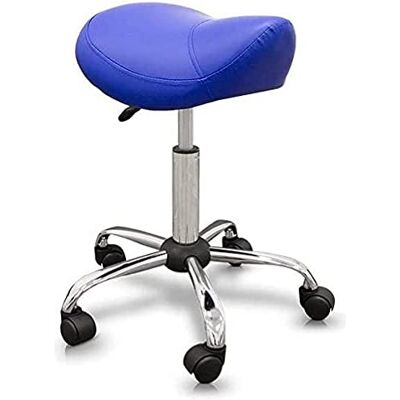 QUIRUMED Pony kruk met blauwe stalen voet QUIRUMED Pony kruk met blauwe stalen voet