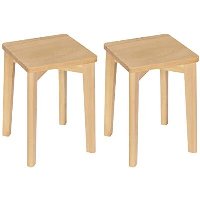 WOLTU Massief Houten Kruk, Eetkamerstoel, Keukenstoel, Keukenkruk Rechthoekige krukken van massief hout, zonder rugleuning, voor eetkamer, woonkamer en slaapkamer WOLTU Massief Houten Kruk, Eetkamerstoel, Keukenstoel, Keukenkruk Rechthoekige krukken van massief hout, zonder rugleuning, voor eetkamer, woonkamer en slaapkamer