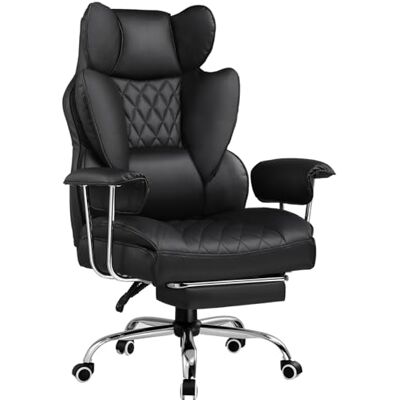 GTPLAYER Gamingstoel, ergonomische bureaustoel met lendensteun met pocketveren, brede zitting met zachte armleuningen en voetensteun, in hoogte verstelbaar, donkerzwart GTPLAYER Gamingstoel, ergonomische bureaustoel met lendensteun met pocketveren, brede zitting met zachte armleuningen en voetensteun, in hoogte verstelbaar, donkerzwart