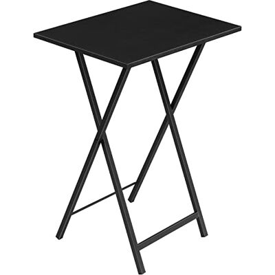 HOOBRO EBK15BZ01 bijzettafel, inklapbaar, banktafel, tv-dienblad in industriële stijl, eenvoudig te monteren, zwart HOOBRO EBK15BZ01 bijzettafel, inklapbaar, banktafel, tv-dienblad in industriële stijl, eenvoudig te monteren, zwart