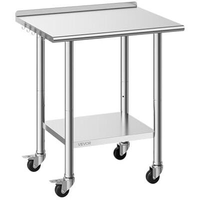 VEVOR Werktafel voor de keuken, roestvrij staal, belasting 204 kg, keukenvoorbereidingstafel 762 x 610 x 894 mm met hefwielen 30 mm, opbergrek 168 kg, restaurant VEVOR Werktafel voor de keuken, roestvrij staal, belasting 204 kg, keukenvoorbereidingstafel 762 x 610 x 894 mm met hefwielen 30 mm, opbergrek 168 kg, restaurant