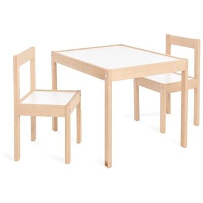 PINOLINO Kindertafel- en stoelset 'Olaf', gemaakt van hout, 2 stoelen en 1 tafel, voor kinderen vanaf 2 jaar, Duidelijk gelakt, Wit PINOLINO Kindertafel- en stoelset 'Olaf', gemaakt van hout, 2 stoelen en 1 tafel, voor kinderen vanaf 2 jaar, Duidelijk gelakt, Wit