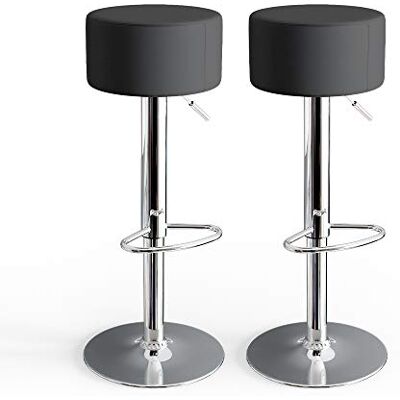 Vicco Barkruk, zwart, 33 x 92 cm, 2 stuks, met voetensteun en in hoogte verstelbare zitting Vicco Barkruk, zwart, 33 x 92 cm, 2 stuks, met voetensteun en in hoogte verstelbare zitting