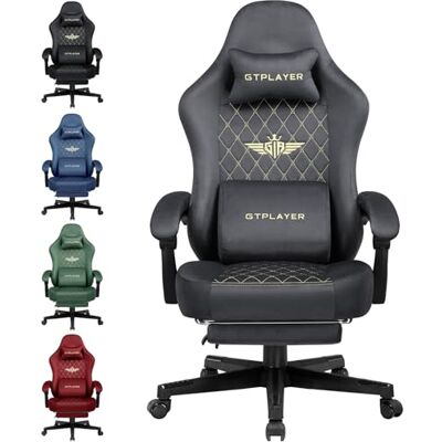 GTPLAYER Gamingstoel, stof, gamestoel, ergonomisch, bureau, pc-stoel, 154 kg, verstelbare en draaibare tafelstoel met veerzitkussen en voetensteun, grijs GTPLAYER Gamingstoel, stof, gamestoel, ergonomisch, bureau, pc-stoel, 154 kg, verstelbare en draaibare tafelstoel met veerzitkussen en voetensteun, grijs