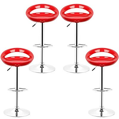 LANTUS Barkruk set van 4 van ABS, retro kinderstoel, in hoogte verstelbaar en 360 graden draaibaar, barstoel met voetensteun en rugleuning voor bar- en keukentoonbanken, 43 x 43 x (81-101) cm LANTUS Barkruk set van 4 van ABS, retro kinderstoel, in hoogte verstelbaar en 360 graden draaibaar, barstoel met voetensteun en rugleuning voor bar- en keukentoonbanken, 43 x 43 x (81-101) cm