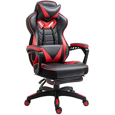 Vinsetto Ergonomische gamingstoel, bureaustoel, zwart en rood Vinsetto Ergonomische gamingstoel, bureaustoel, zwart en rood