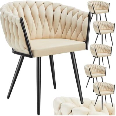 tectake ® Eetkamerstoelen van fluweel, zachte en dikke schuimvulling, robuuste poten van zwart staal, in hoogte verstelbaar, voor eetkamer, keuken, 6 stuks tectake ® Eetkamerstoelen van fluweel, zachte en dikke schuimvulling, robuuste poten van zwart staal, in hoogte verstelbaar, voor eetkamer, keuken, 6 stuks