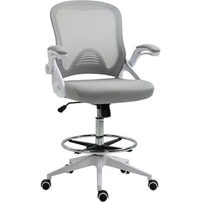 Vinsetto Ergonomische bureaustoel met voetensteun, armleuningen, wit Vinsetto Ergonomische bureaustoel met voetensteun, armleuningen, wit